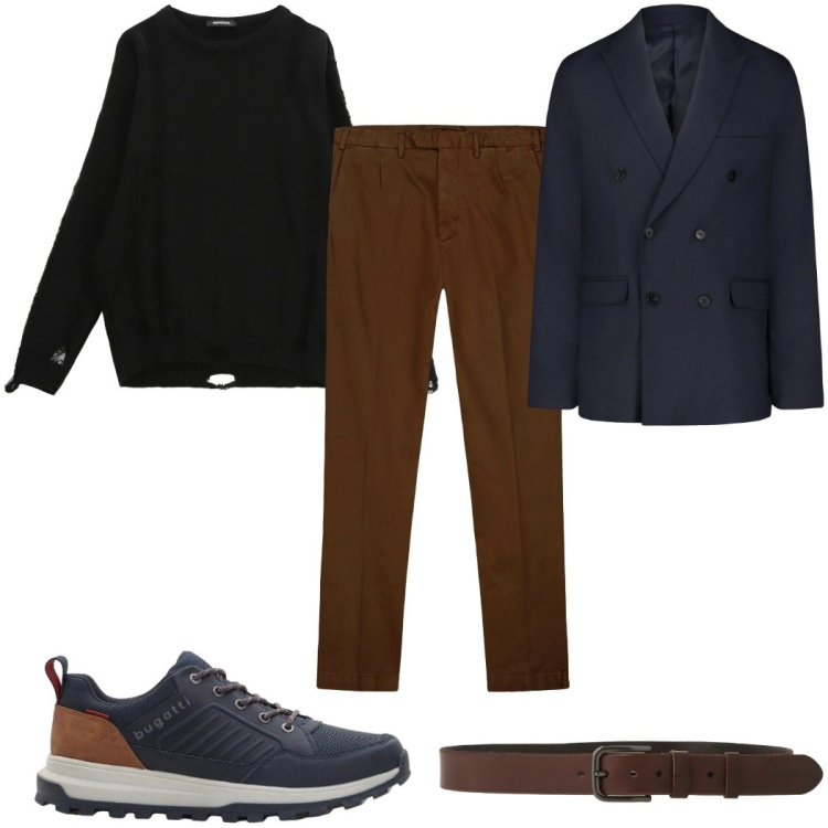 Outfit uomo - Total look #2310735. Stile Casual per Tutti i giorni. Abbinamento con sneakers, maglieria, cinture, pantaloni, giacche.