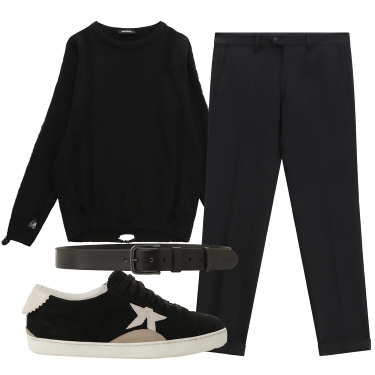 Outfit uomo - Total look #2310741. Stile Casual per Tutti i giorni. Abbinamento con maglieria, pantaloni, cinture, sneakers.