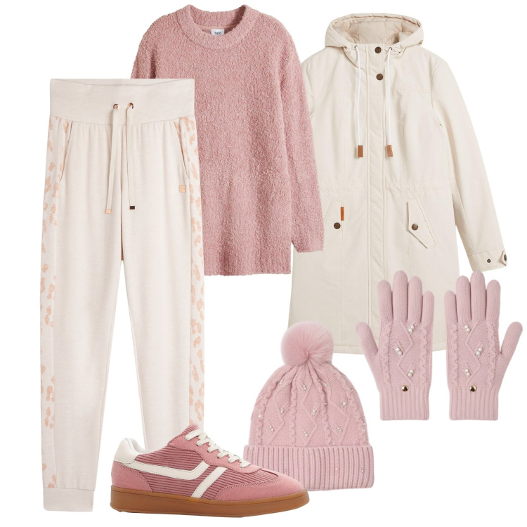 Outfit donna - Guanti e cappello bijou. Stile Casual per Tutti i giorni. Abbinamento con blazer, maglieria, sneakers, berretti, guanti, pantaloni.