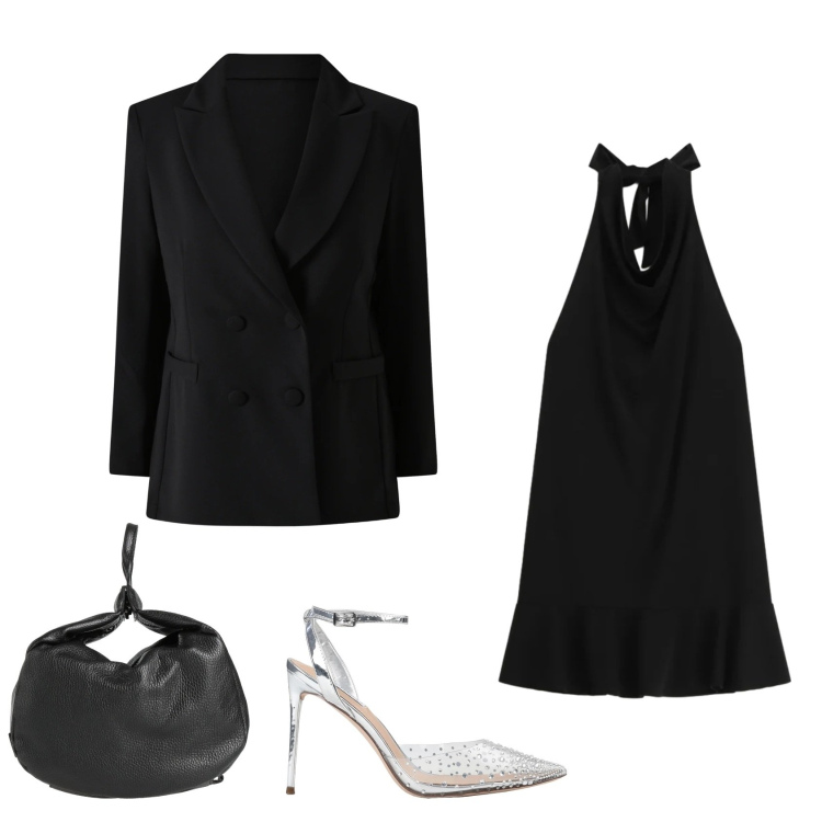 Outfit donna - Chi veste bene l\'ultimo dell\'anno veste. Stile Chic per Serata fuori. Abbinamento con décolleté, zaini, vestiti corti, blazer.