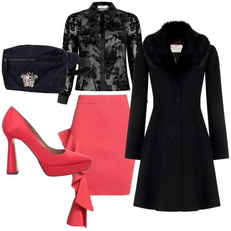 Outfit donna - La blusa di pizzo trasparente. Stile Chic per Serata fuori. Abbinamento con décolleté, minigonne, marsupi, camicie, cappotti.