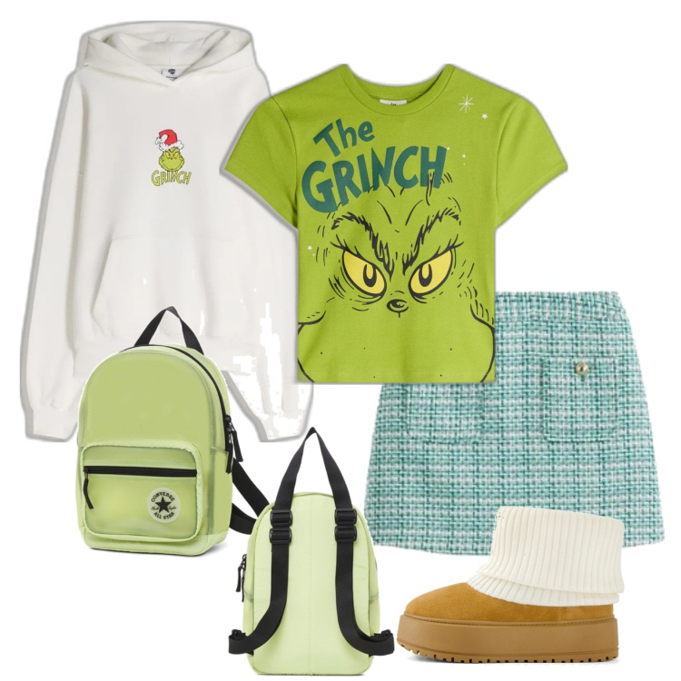 Outfit mujer - Urban #42. Estilo Urban para Escuela/Universidad. Combinación con camiseta, botines, minifaldas, mochilas, sudaderas con capucha.