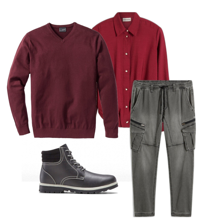 Outfit homme - Janvier. Style Casual pour Tous les jours. Assortir avec pulls, jean slim, jeans, bottes.