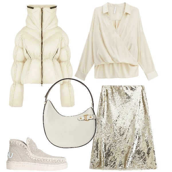 Outfit donna - Total look #2311581. Abbinamento con stivaletti, camicie, borse a spalla, gonne longuette, piumini.