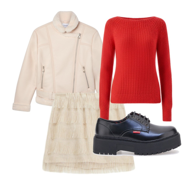 Outfit donna - Nuance chiare a gennaio. Stile Basic per Serata fuori. Abbinamento con bomber, minigonne, pullovers, francesine.