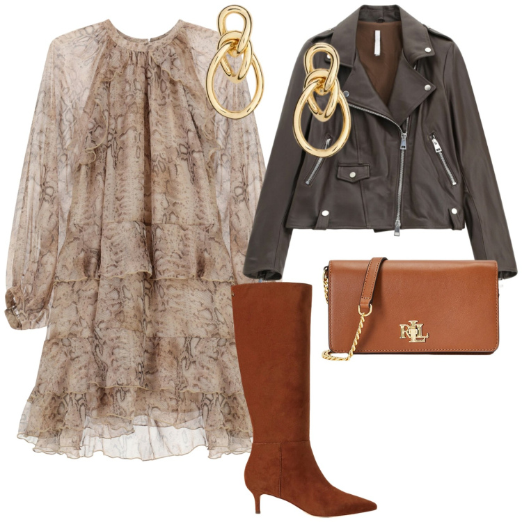 Outfit donna - Imperial. per Serata fuori. Abbinamento con vestiti corti, giacche, borse a mano, stivali, orecchini.