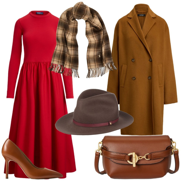 Outfit donna - Sempre elegantemente Glamour. Stile Glamour per Tutti i giorni. Abbinamento con cappelli, décolleté, borse a tracolla, vestiti, sciarpe, cappotti.