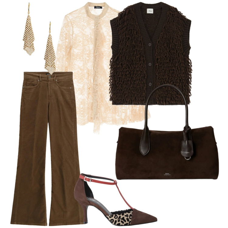 Outfit donna - Adoro dixie. per Ufficio. Abbinamento con décolleté, camicie, jeans, maglieria, borse a mano, orecchini.