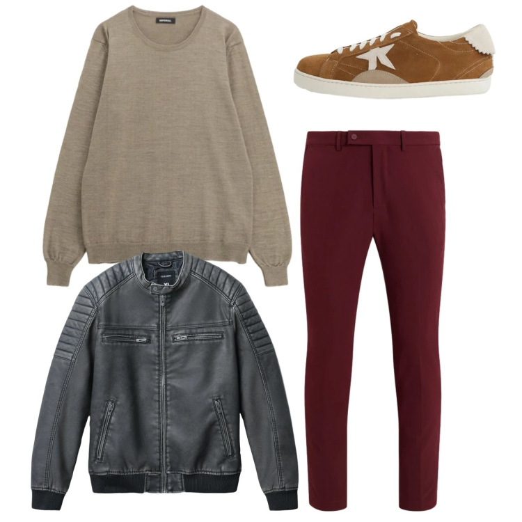 Outfit uomo - Total look. Stile Casual per Tutti i giorni. Abbinamento con giacche, maglieria, sneakers, pantaloni.