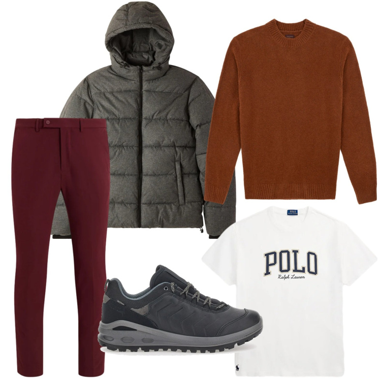 Outfit uomo - Perfetto per le giornate fredde. Stile Trendy per Tutti i giorni. Abbinamento con bomber, t-shirt, pantaloni, stivali e stivaletti, maglieria.