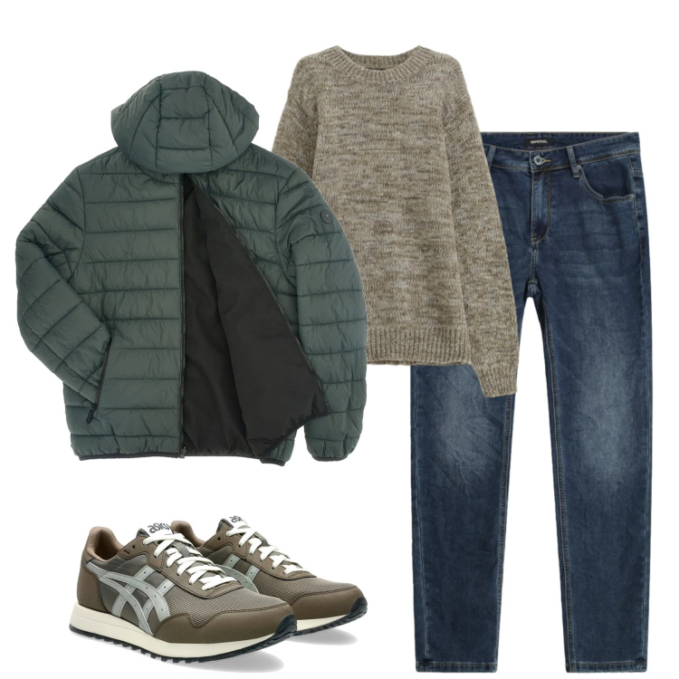 Outfit uomo - Total look #2312155. Stile Casual per Tutti i giorni. Abbinamento con jeans slim fit, maglieria, sneakers, giacche.