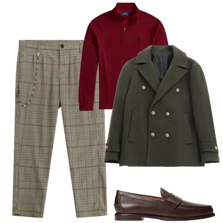 Outfit uomo - Gennaio. Stile Urban per Tutti i giorni. Abbinamento con cappotti, pantaloni, scarpe stringate, pullovers.