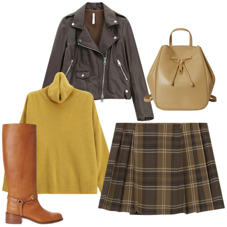 Outfit donna - Imperial - Saldi FW 2025. Stile Preppy per Tutti i giorni. Abbinamento con maglieria, minigonne, giacche, zaini, stivali.