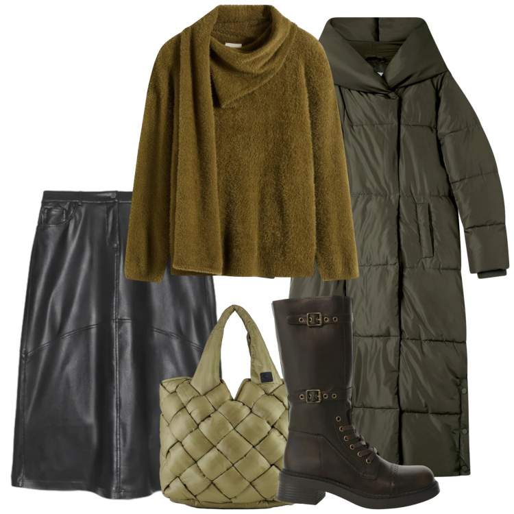 Outfit donna - Maglioni che abbracciano. Stile Bon Ton per Ufficio. Abbinamento con maglieria, cappotti, stivali, borse tote, gonne lunghe.