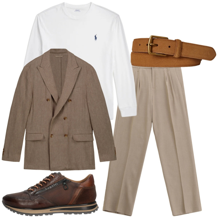 Outfit uomo - Total look #2312304. Stile Trendy per Serata speciale. Abbinamento con pantaloni, cinture, t-shirt, giacche, sneakers.