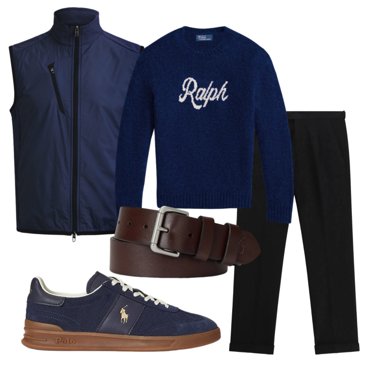 Outfit uomo - Total look #2312315. Stile Casual per Tutti i giorni. Abbinamento con pantaloni, cinture, sneakers, piumini, maglieria.