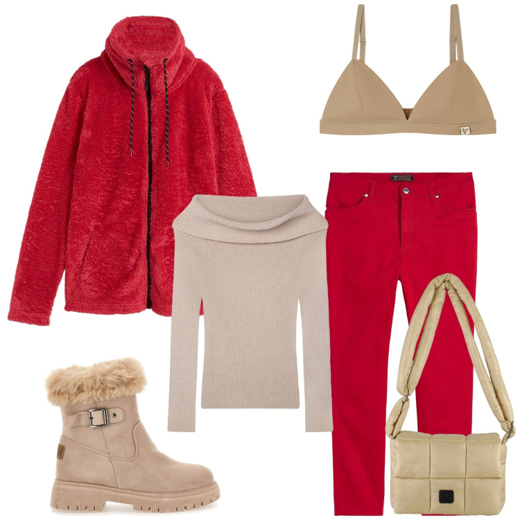 Outfit donna - Total look #2312372. Stile Casual chic per Tutti i giorni. Abbinamento con pantaloni, blazer, maglieria, reggiseni, borse a spalla, stivaletti.