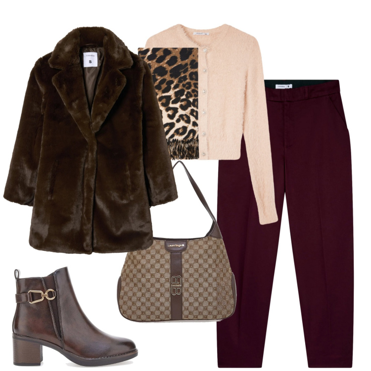 Outfit donna - City. Stile Urban per Tutti i giorni. Abbinamento con pantaloni chino, cardigans, cappotti, sciarpe, borse a spalla, stivaletti.