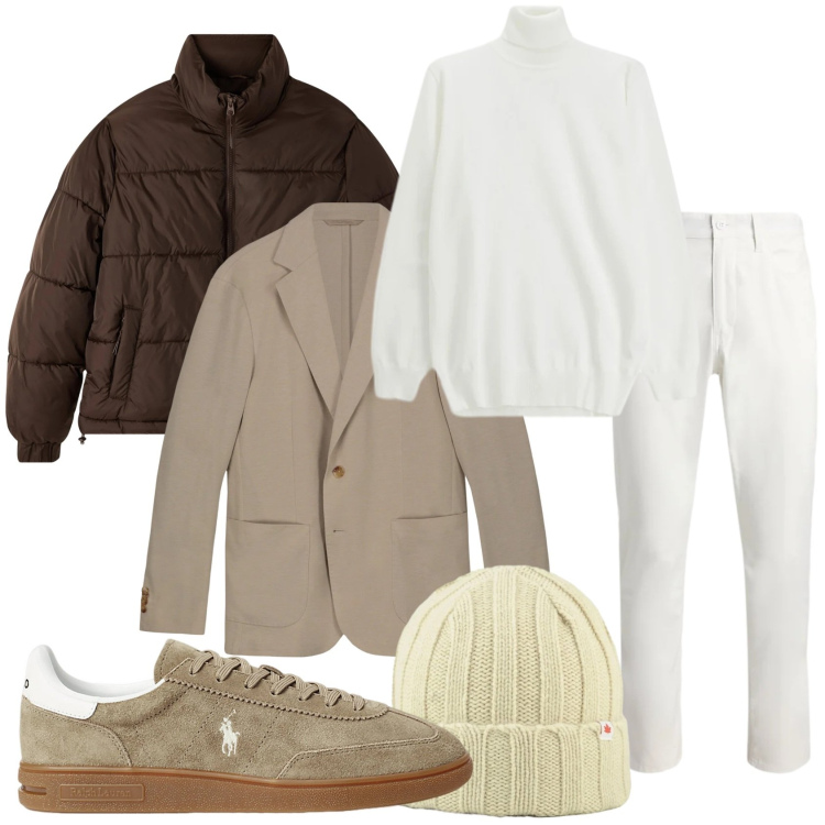 Outfit uomo - Total look per la vita. Stile Trendy per Tutti i giorni. Abbinamento con bomber, maglieria, sneakers, pantaloni, berretti, giacche.