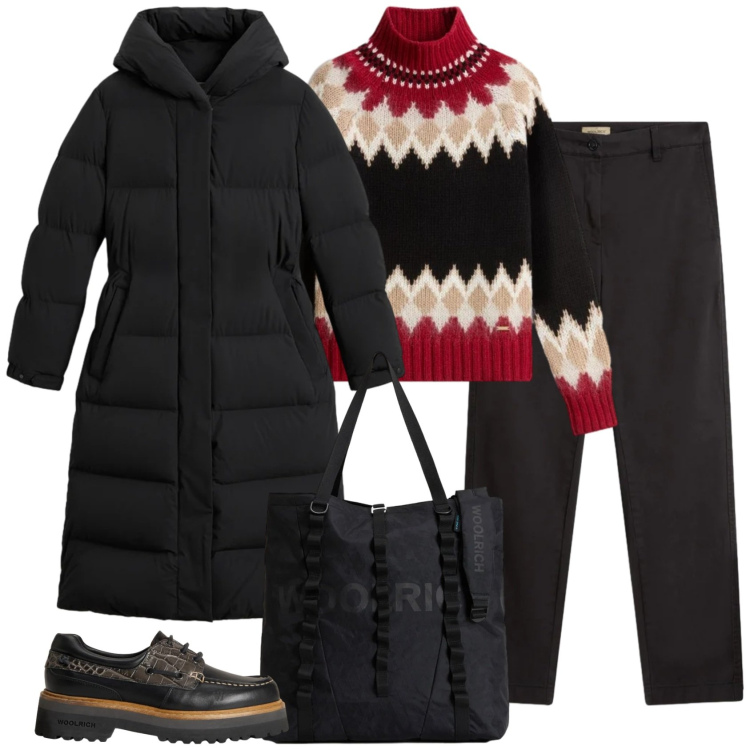 Outfit donna - Il maglione. Stile Casual per Tutti i giorni. Abbinamento con borse tote, maglieria, piumini, pantaloni, mocassini.
