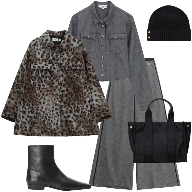 Outfit donna - Saldi- Please 25. Stile Urban per Tutti i giorni. Abbinamento con cappotti, pantaloni, camicie, borse tote, berretti, stivaletti.