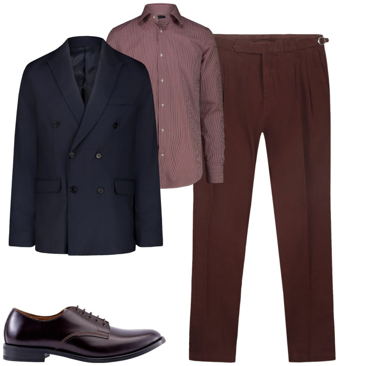 Outfit uomo - City. Stile Business/Elegante per Tutti i giorni. Abbinamento con scarpe stringate, camicie, giacche, pantaloni.