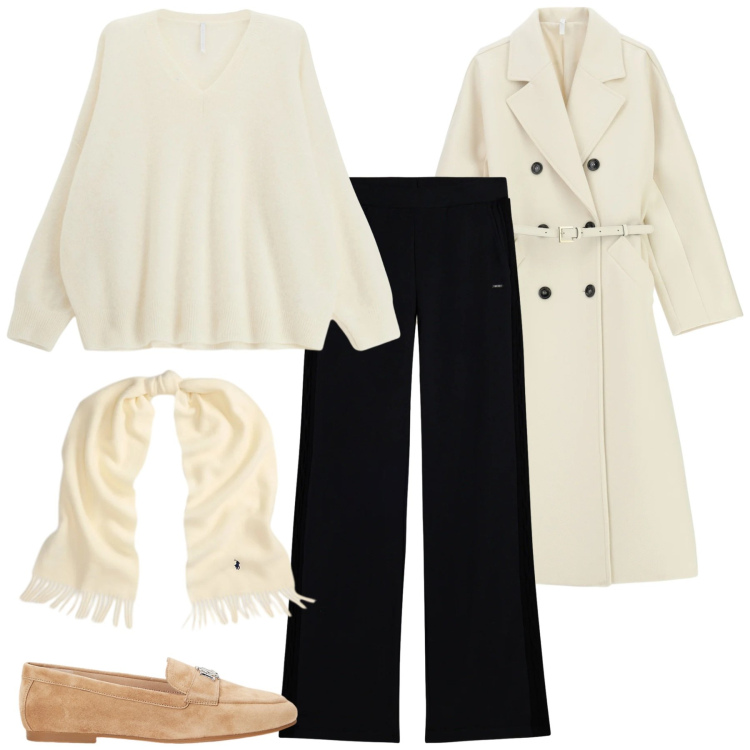 Outfit donna - Il maglione grande e soffice - curvy. Stile Casual chic per Tutti i giorni. Abbinamento con maglieria, cappotti, pantaloni, mocassini, sciarpe.