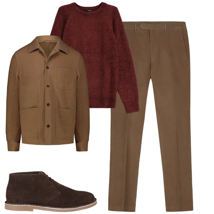 Outfit uomo - Total look #2312881. Stile Urban per Tutti i giorni. Abbinamento con maglieria, stivali e stivaletti, cappotti, pantaloni.