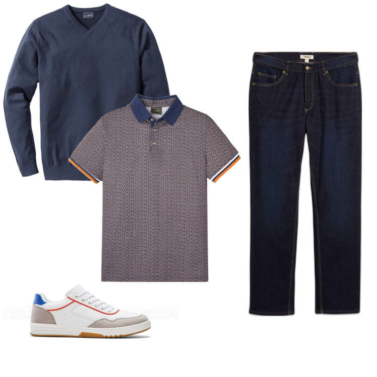 Outfit homme - Polo. Style Tendance pour Tous les jours. Assortir avec pulls, polos, sneakers, jeans.