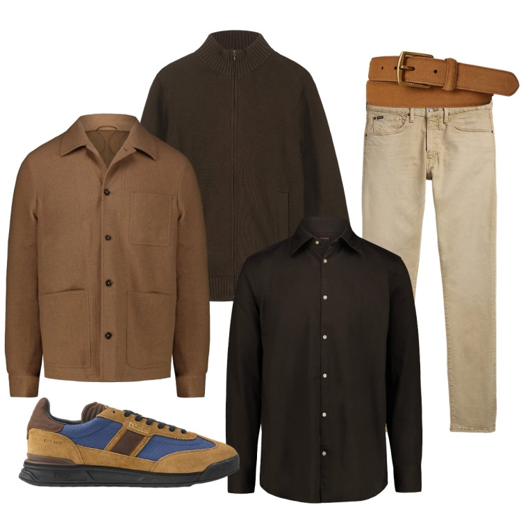 Outfit uomo - Gennaio… si rientra!. Stile Trendy per Ufficio. Abbinamento con jeans, sneakers, cinture, camicie, cappotti, cardigans.