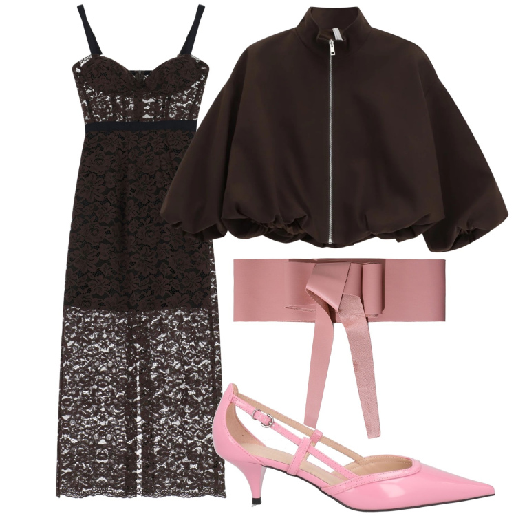 Outfit donna - Imperial con scarpe Pinko. Stile Chic per Serata fuori. Abbinamento con décolleté, cinture, bomber, vestiti midi/longuette.
