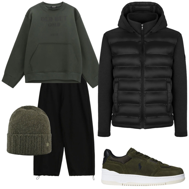 Outfit uomo - Gunn. Stile Urban per Tutti i giorni. Abbinamento con felpe, pantaloni, sneakers, cappelli, piumini.