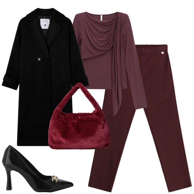 Outfit donna - Sconti. Stile Chic per Tutti i giorni. Abbinamento con cappotti, bluse, pantaloni, décolleté, borse a spalla.