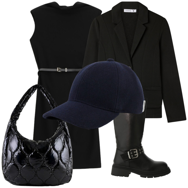 Outfit donna - Ufficialmente ufficio scontato. Stile Urban per Ufficio. Abbinamento con blazer, vestiti corti, stivali, borse tote, cappelli.