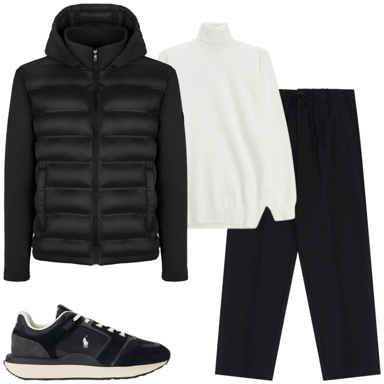 Outfit uomo - Total look #2313145. Stile Urban per Tutti i giorni. Abbinamento con pantaloni, maglieria, sneakers, piumini.