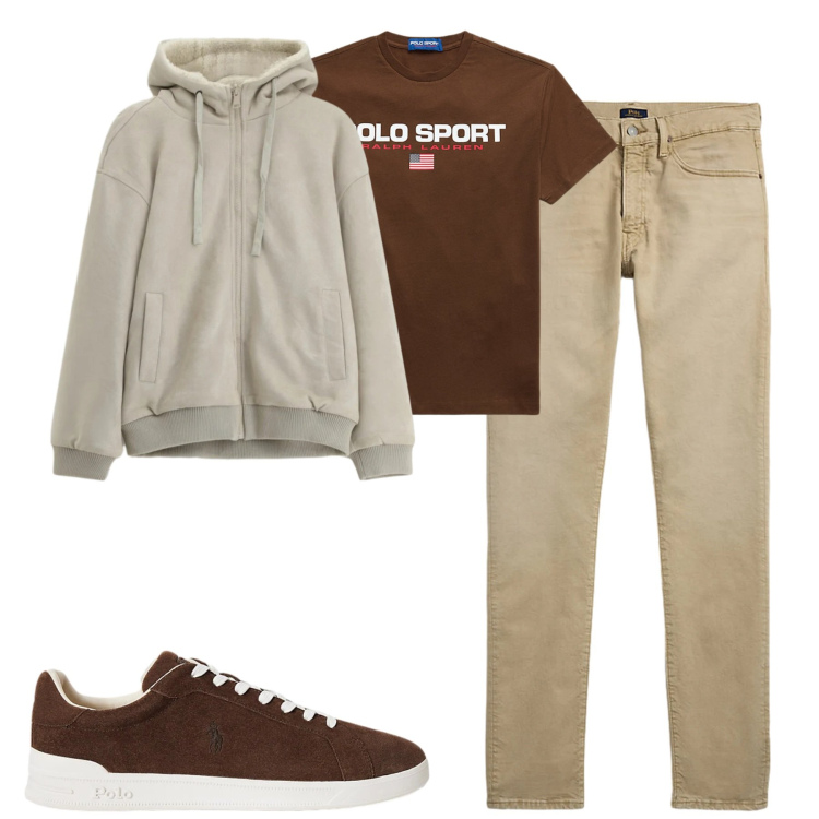 Outfit uomo - Total look #2313157. Stile Casual per Tutti i giorni. Abbinamento con bomber, jeans, t-shirt, sneakers.