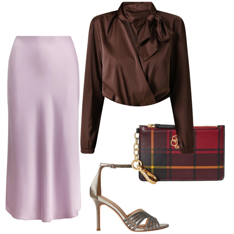Outfit donna - Elegante seppur con affaroni. Stile Chic per Serata fuori. Abbinamento con body, gonne, sandali gioiello, portafogli.