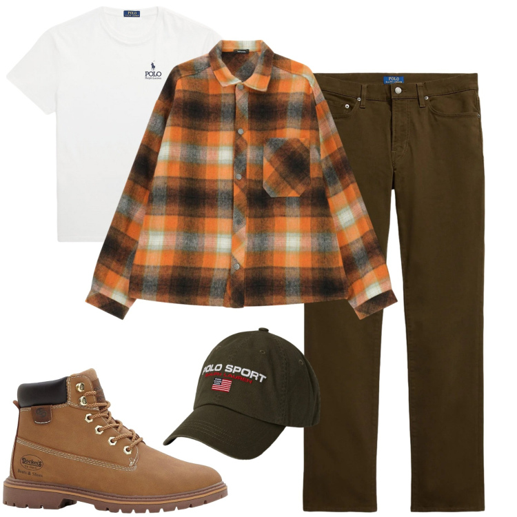 Outfit uomo - Gennaio. Stile Casual per Tutti i giorni. Abbinamento con stivali e stivaletti, camicie, cappelli, t-shirt, pantaloni.