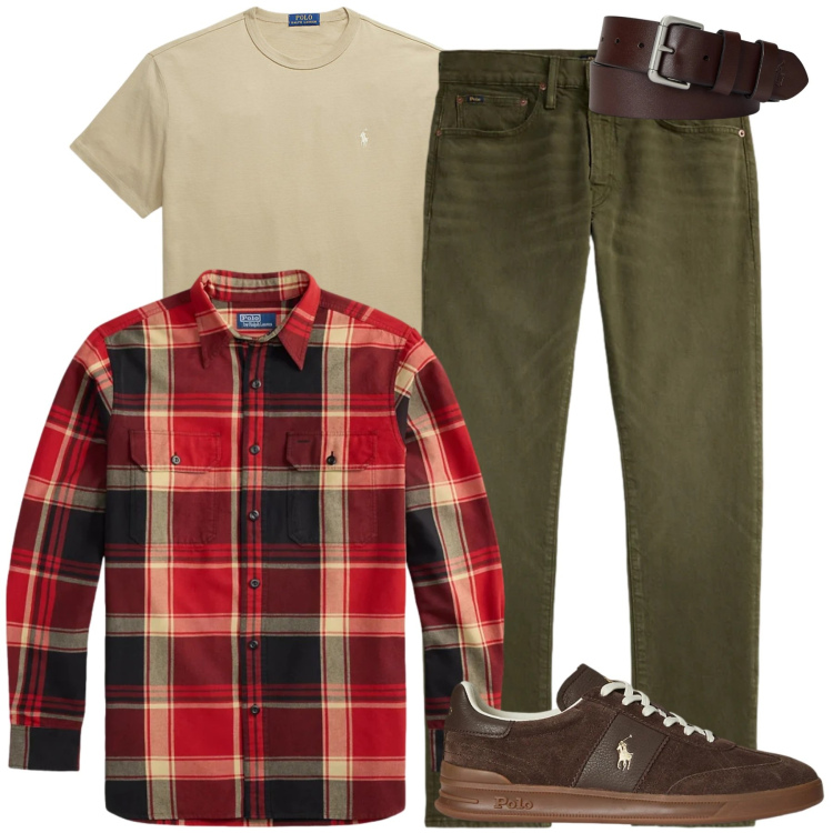 Outfit uomo - Gennaio. Stile Casual per Tutti i giorni. Abbinamento con t-shirt, cinture, sneakers, jeans, camicie.