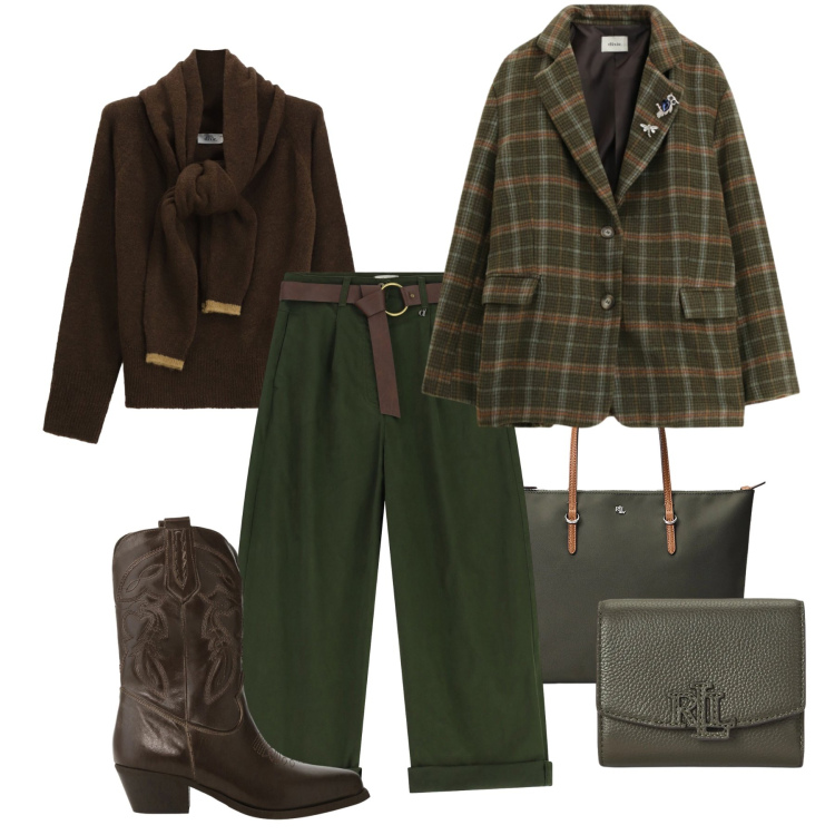 Outfit donna - Evereyday con Dixie in saldo. Stile Trendy per Tutti i giorni. Abbinamento con borse tote, portafogli, blazer, maglieria, stivali, pantaloni.
