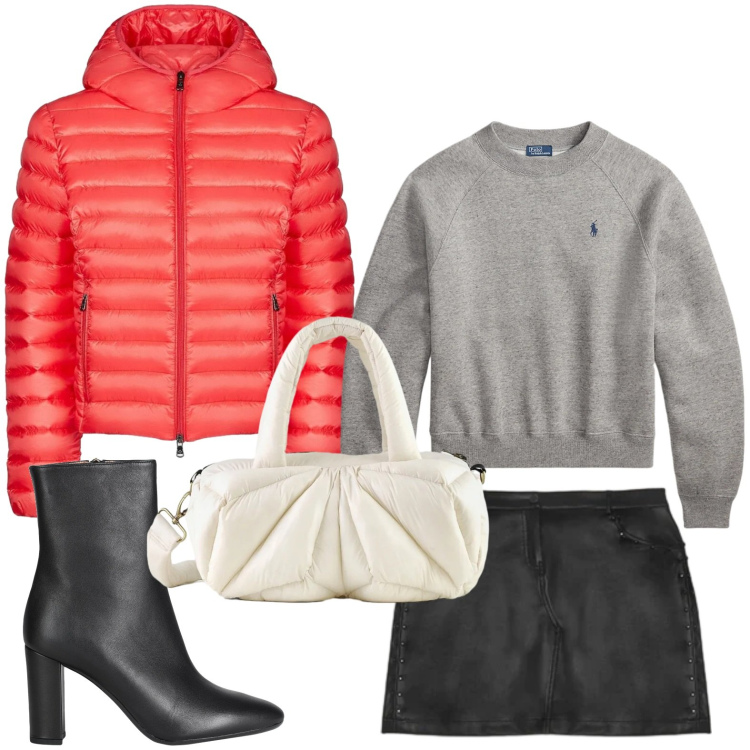 Outfit donna - La borsa ricercata. Stile Urban per Serata fuori. Abbinamento con stivaletti, felpe, bomber, borse a mano, minigonne.