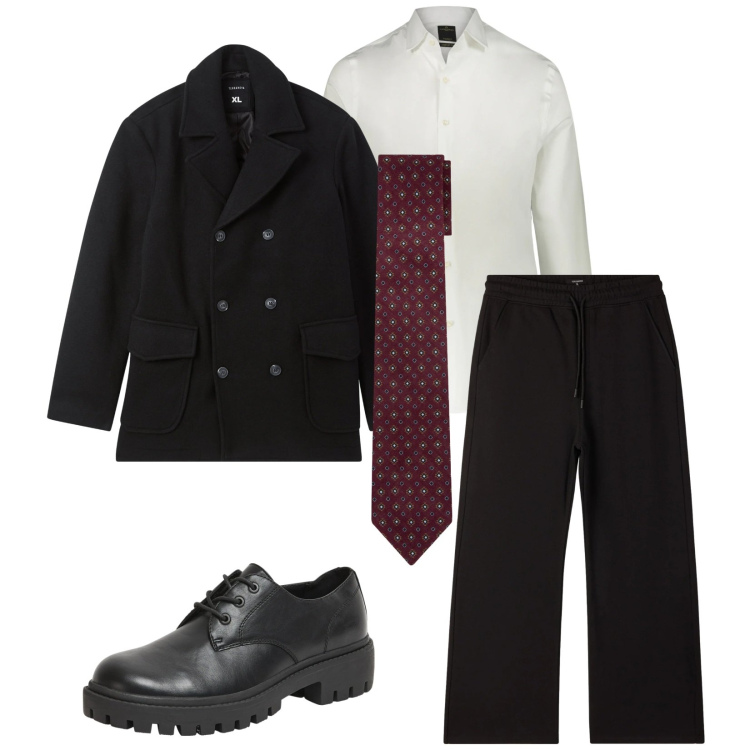 Outfit uomo - Total look #2313585. Stile Business/Elegante per Cerimonia. Abbinamento con pantaloni, caban, scarpe stringate, camicie, cravatte.