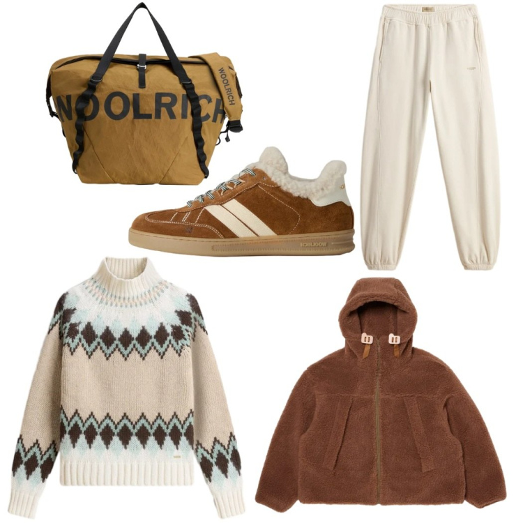 Outfit donna - Total look #2313595. Stile Sporty chic per Scuola/Università. Abbinamento con borse sportive, maglieria, pantaloni, sneakers, parka.