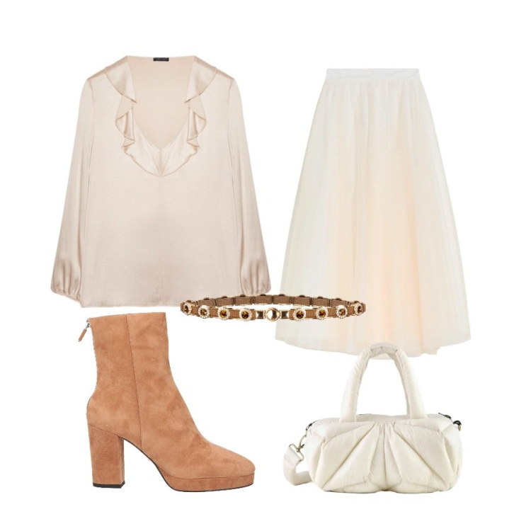 Outfit donna - Total look #2313667. Abbinamento con gonne lunghe, stivaletti, borse a mano, cinture, bluse.