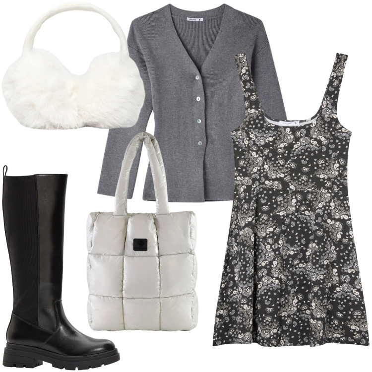 Outfit donna - L\'abito estivo rivisitato. Stile Minimal per Tutti i giorni. Abbinamento con stivali, cappelli, vestiti corti, cardigans, shopping bag.