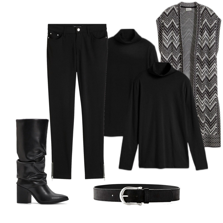 Outfit femme - Ethnic Black. Style Ethnique pour Tous les jours. Assortir avec ceintures, pantalon , bottes, t-shirts, pulls.