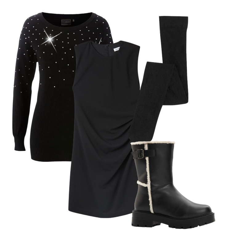 Outfit donna - Maglione soffice donna curvy. Stile Glamour per Serata fuori. Abbinamento con maglieria, collant, stivali, vestiti corti.