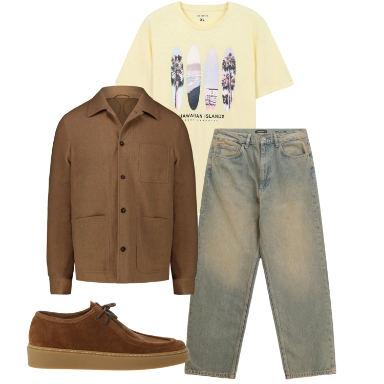 Outfit uomo - Total look #2314323. Stile Casual per Tutti i giorni. Abbinamento con t-shirt sportive, jeans, scarpe stringate, cappotti.