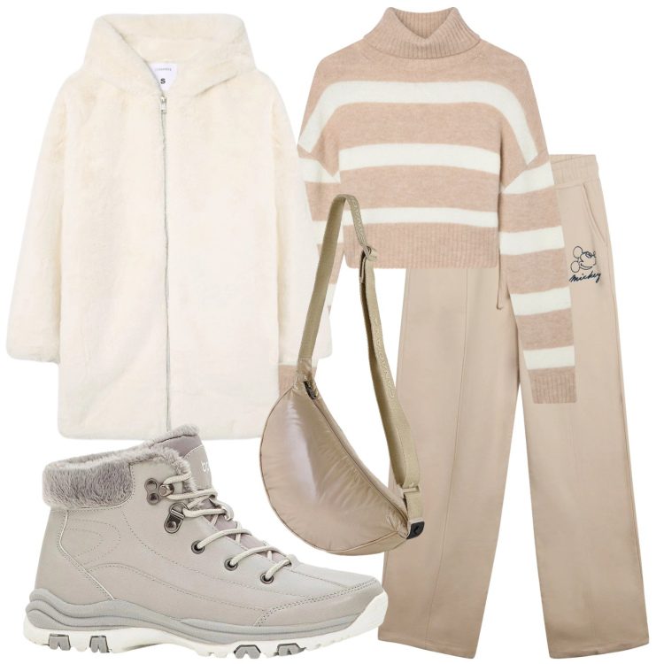 Outfit donna - Total look #2314330. Stile Casual per Tutti i giorni. Abbinamento con stivaletti, maglieria, cappotti, pantaloni, borse sportive.