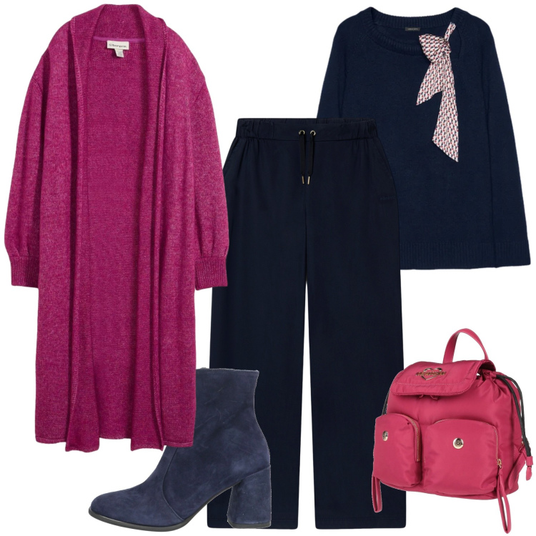 Outfit donna - Il cardigan oversize - curvy. Stile Casual chic per Tutti i giorni. Abbinamento con cardigans, zaini, stivaletti, pantaloni, maglieria.
